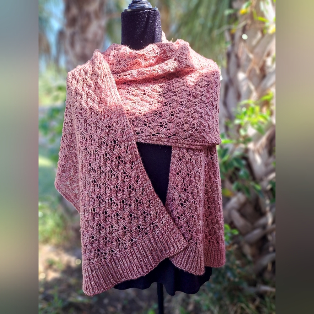 Hand Crafted OOAK Classic Exquisite Contemporary Wool Rosewood Knit Scarf